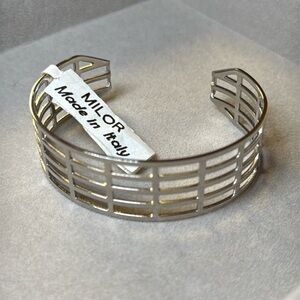 Vintage Milor Stainless Steel Cuff Bracelet Made In ITALY
